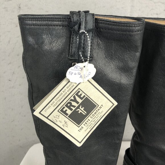 Frye Boots Womens 6.5 Black Western Harness Cowboy Ranch Rodeo NEW - Picture 9 of 16